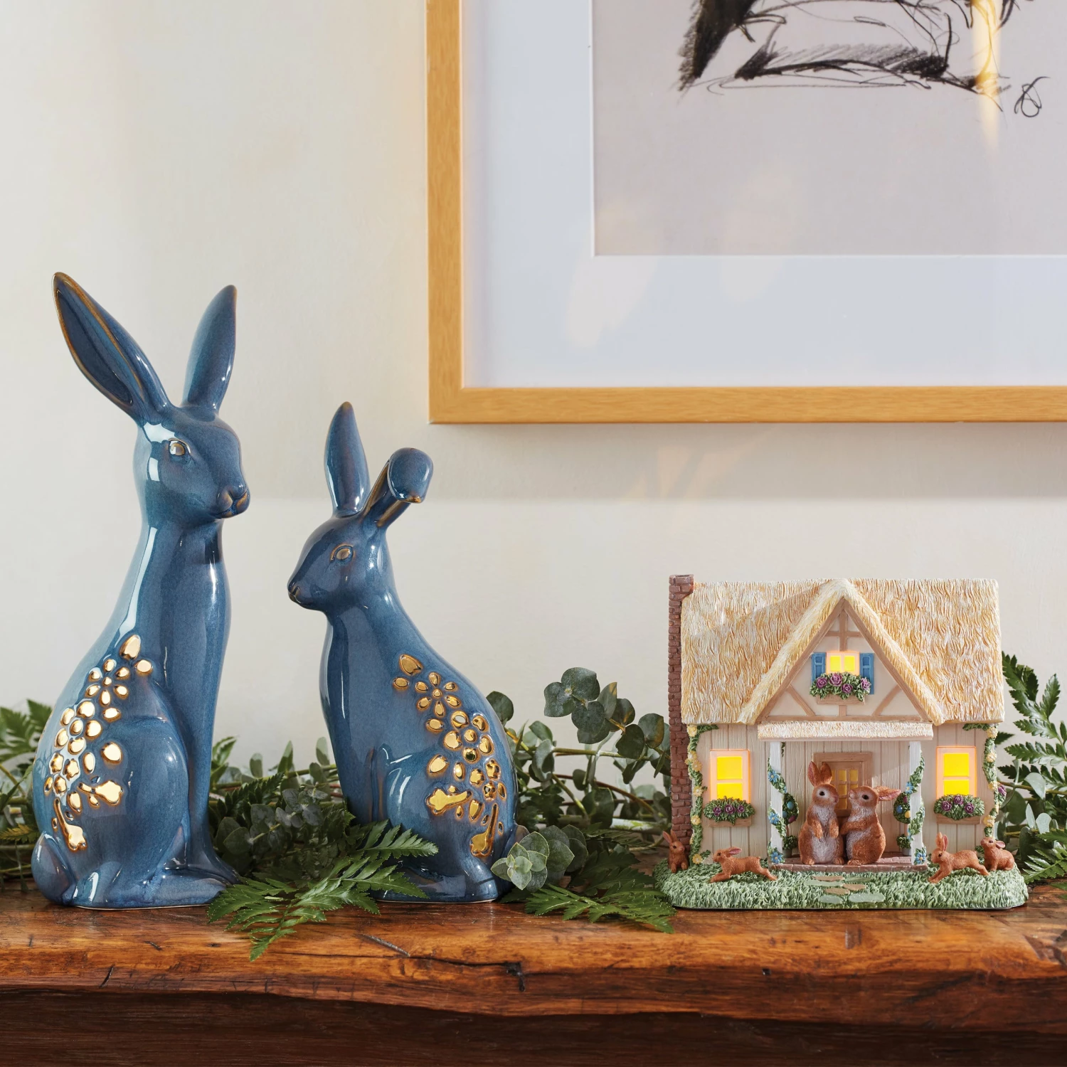 Lenox Home Décor Floral Easter Light-Up Cottage Figurine