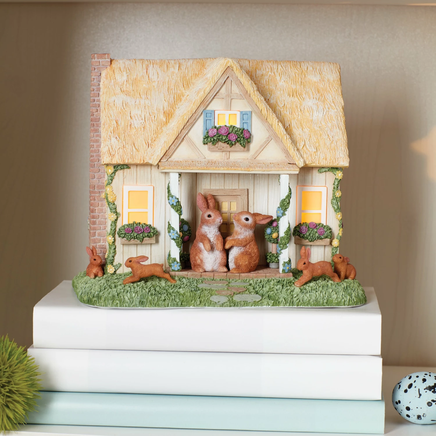 Lenox Home Décor Floral Easter Light-Up Cottage Figurine