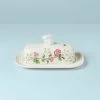 Lenox Dinnerware Butterfly Meadow Bunny Covered Butter Dish