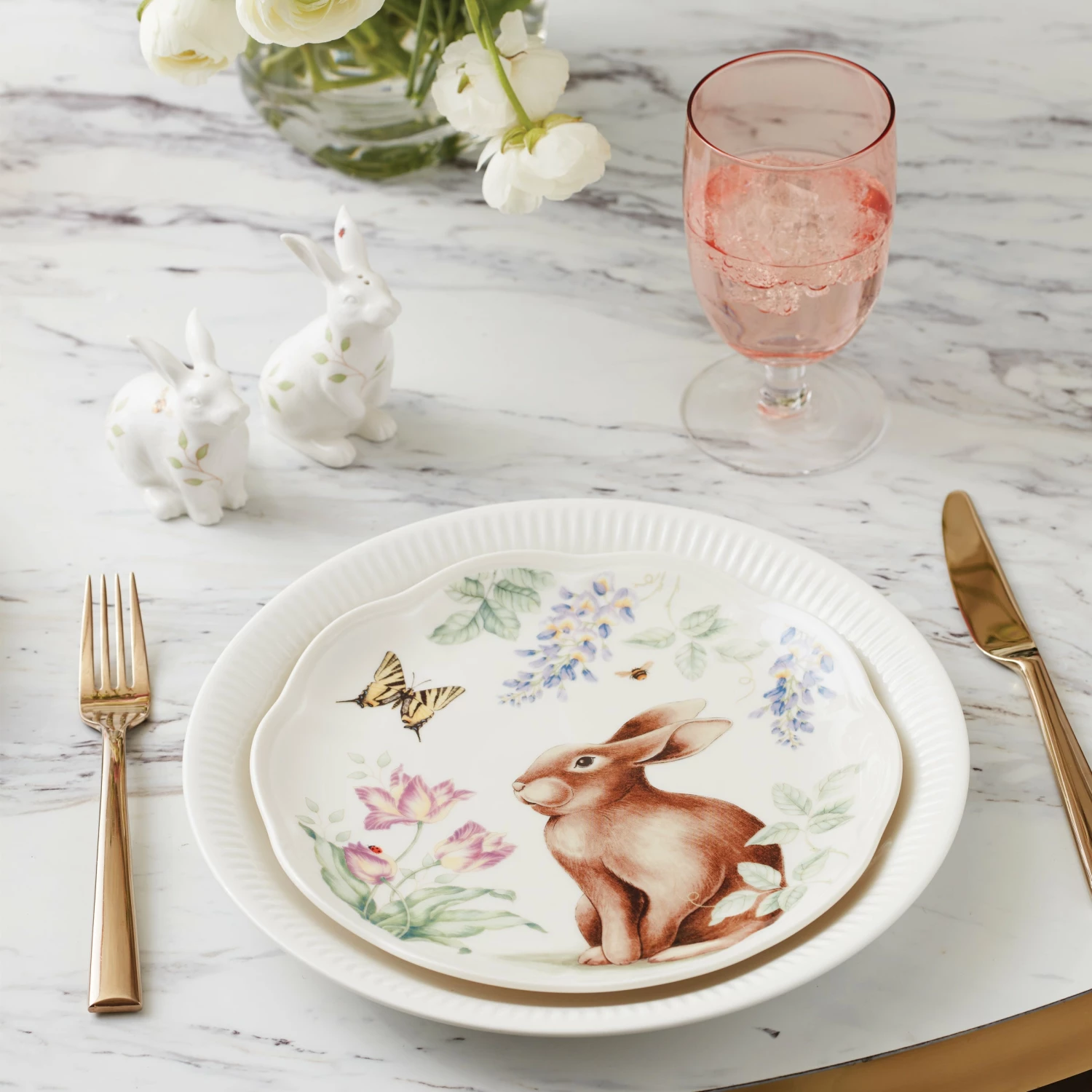 Lenox Butterfly Meadow Bunny 4-Piece Accent Plate Set