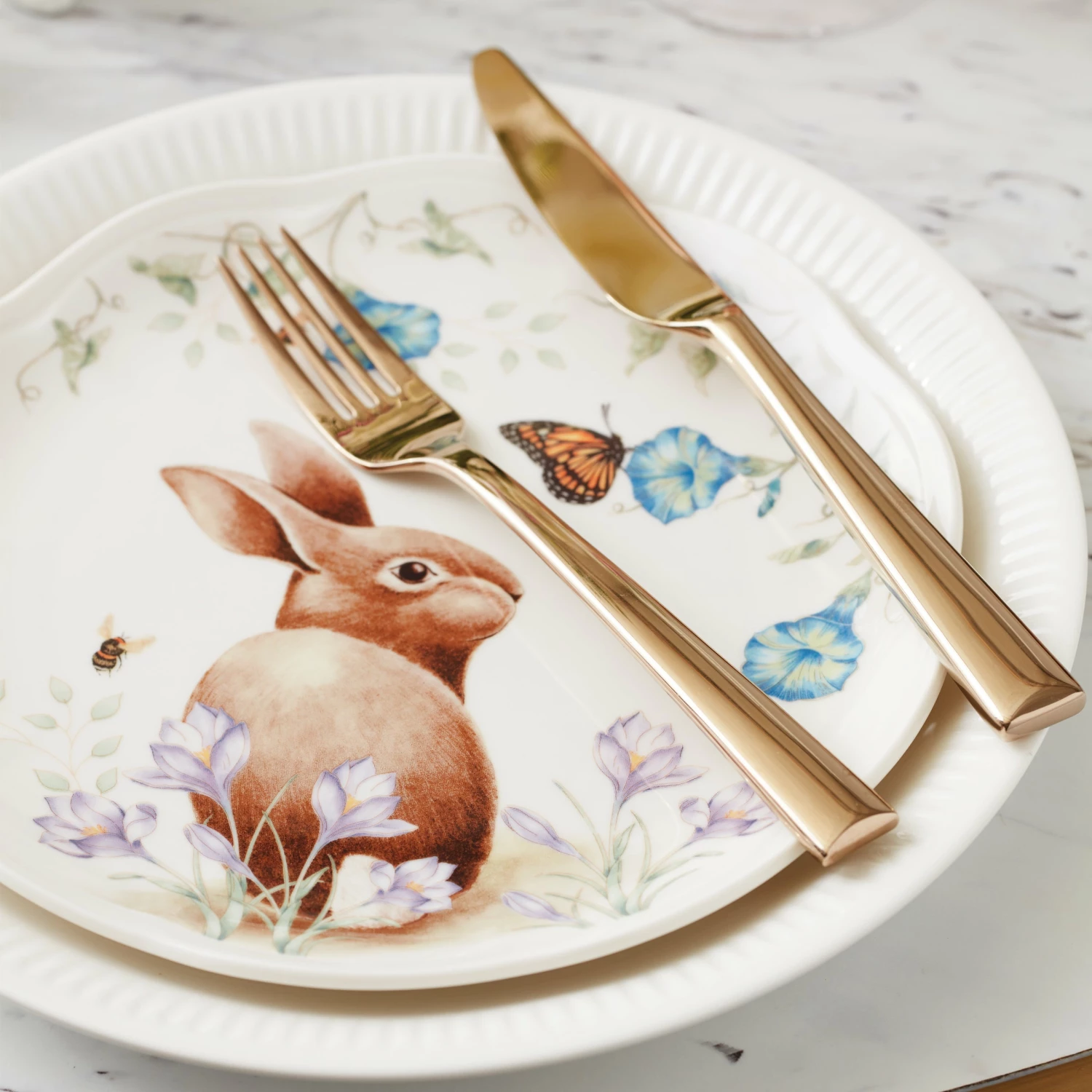 Lenox Butterfly Meadow Bunny 4-Piece Accent Plate Set