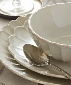 Lenox French Perle Scallop 4-Piece Dinner Plate Set Dinnerware