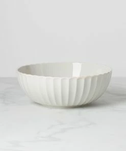 Lenox French Perle Scallop Serving Bowl