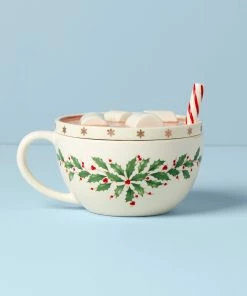 Lenox Dinnerware Holiday Cocoa Mug Covered Candy Dish