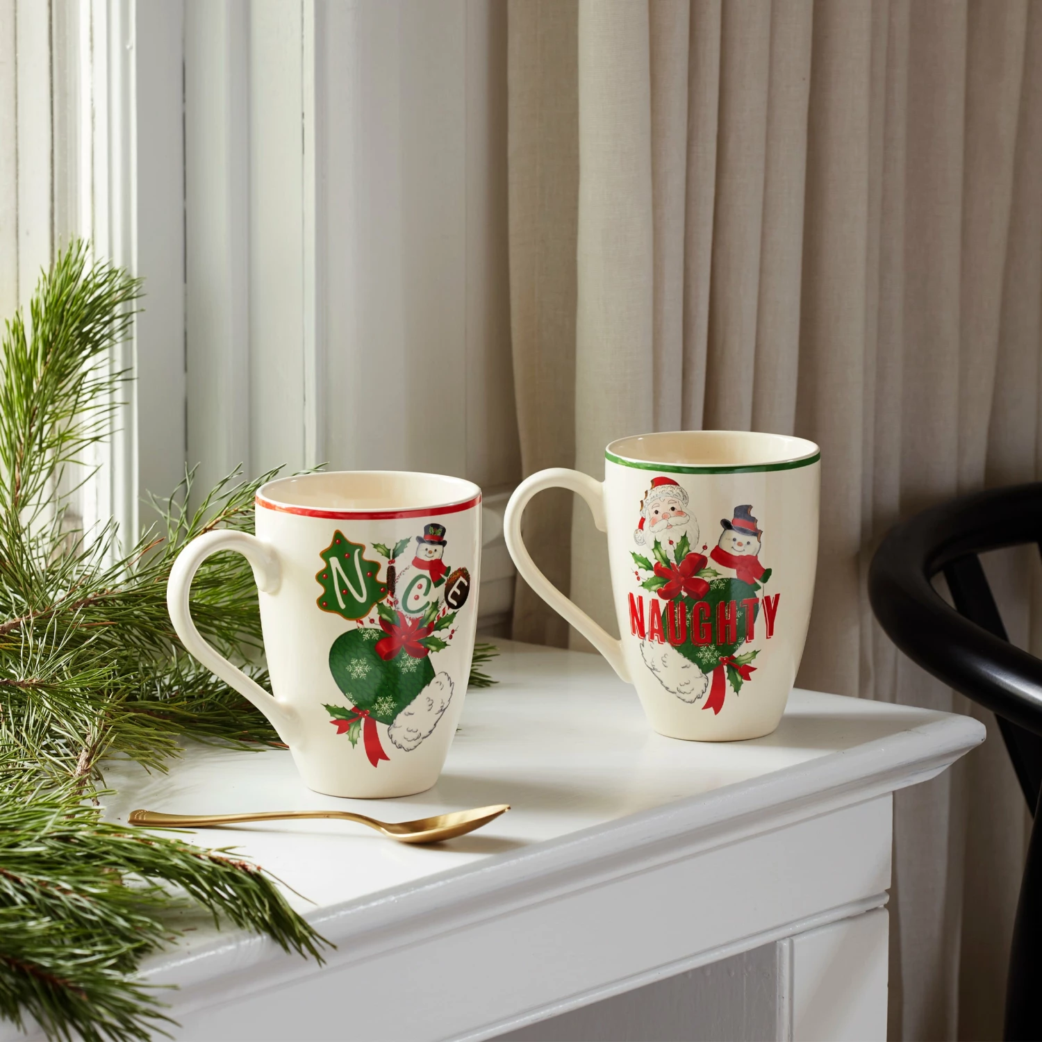 Lenox Holiday 2-Piece Naughty & Nice Mug Set
