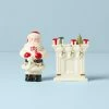 Lenox Dinnerware Holiday Santa & Fireplace Salt & Pepper