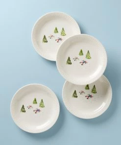 Lenox Profile Snow Day 4-Piece Accent Plate Set Dinnerware