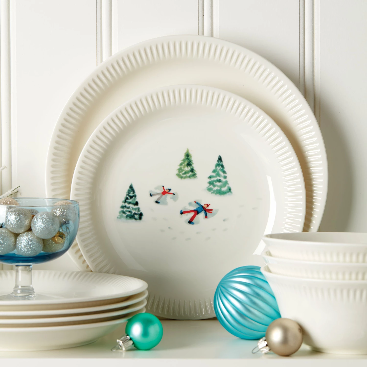 Lenox Dinnerware Profile Snow Day 4-Piece Dinner Plate Set