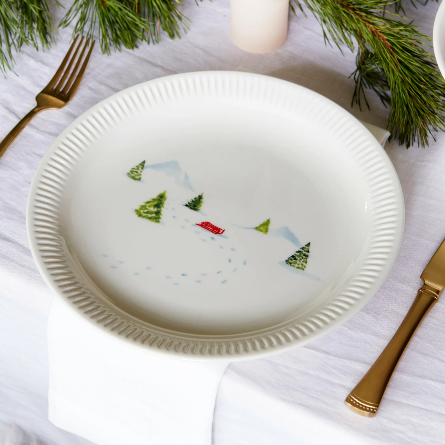 Lenox Dinnerware Profile Snow Day 4-Piece Dinner Plate Set