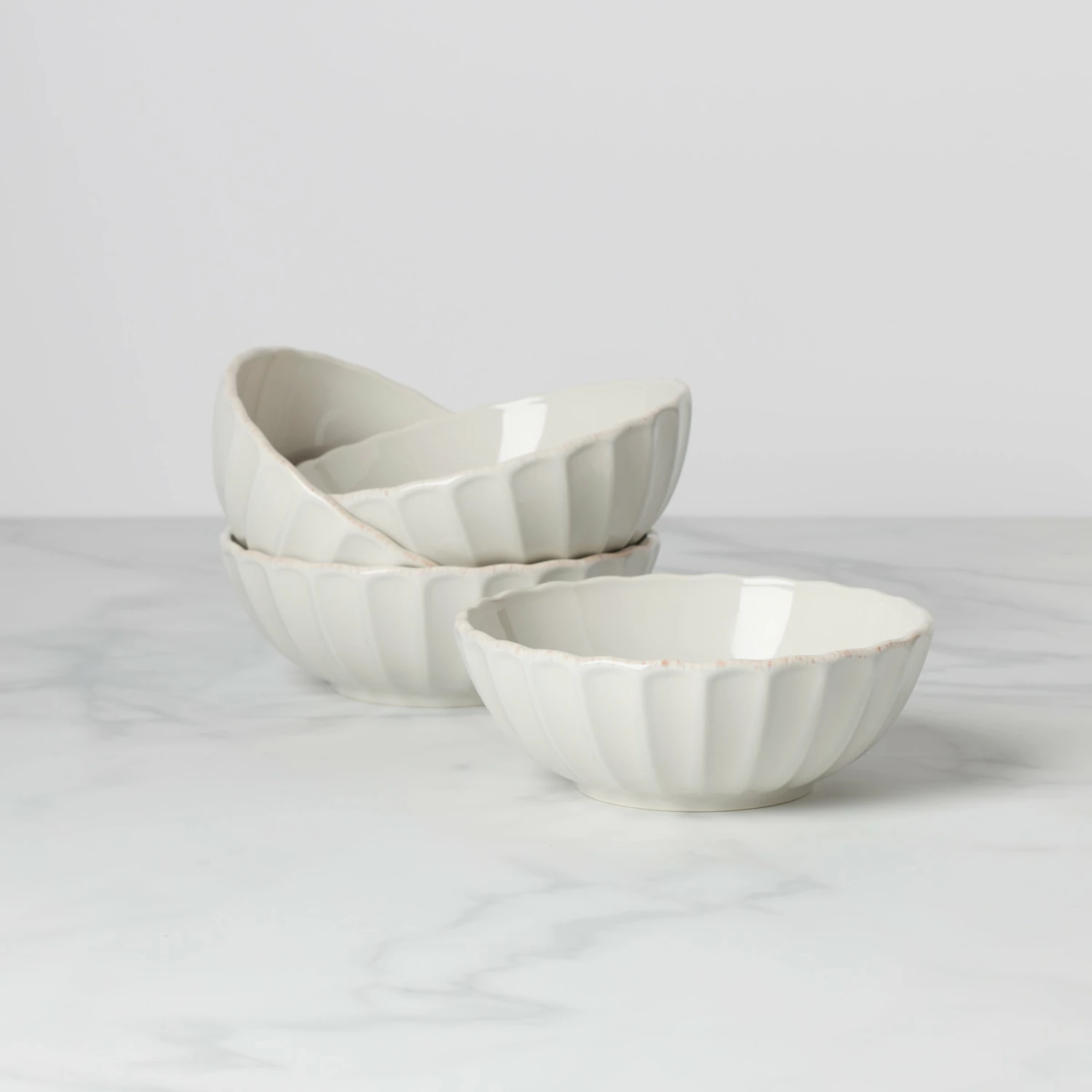 Lenox Dinnerware French Perle Scallop 4-Piece Bowl Set