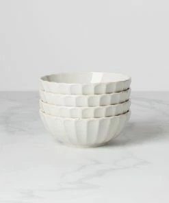 Lenox Dinnerware French Perle Scallop 4-Piece Bowl Set