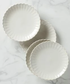 Lenox French Perle Scallop 4-Piece Dinner Plate Set Dinnerware