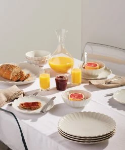 Lenox French Perle Scallop 4-Piece Dinner Plate Set Dinnerware