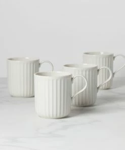 Lenox Dinnerware French Perle Scallop 4-Piece Mug Set