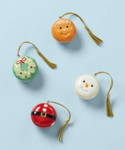 Lenox Macaron Christmas Characters 4-Piece Ornament Set Décor