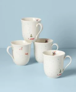 Lenox Profile Snow Day 4-Piece Mug Set