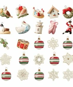 Lenox Treasured Traditions Advent Calendar Tree Set Décor
