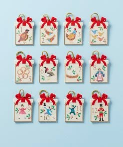 Lenox Twelve Days Of Christmas 12-Piece Ornament Set Ornament Trees