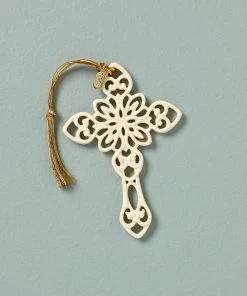 Lenox 2022 Snow Fantasies Cross Ornament
