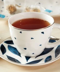 Lenox Dinnerware Blue Bay 4-Piece Teacup & Saucer Set