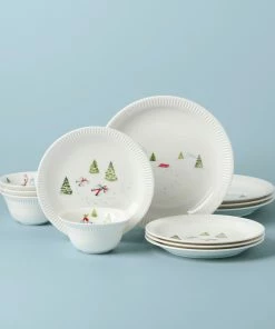Lenox Profile Snow Day 12-Piece Dinnerware Set