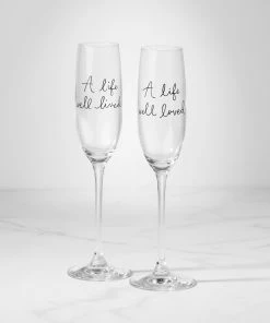 Kate Spade Charmed Life 2pc Toasting Flutes