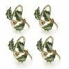 Lenox Holiday Green 4pc Napkin Ring Set Dinnerware