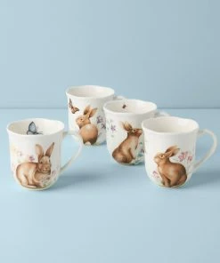 Lenox Butterfly Meadow Bunny 4pc Mugs
