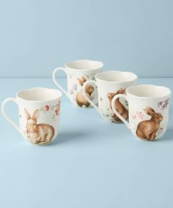 Lenox Butterfly Meadow Bunny 4pc Mugs