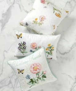 Lenox Butterfly Meadow Welcome Friends Pillow 18x18 Home Décor